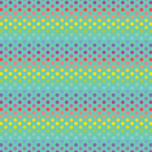 Devonstone Polked again - teal rainbow