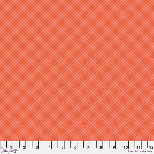 True Colors - On the Grid in Salmon - Tula Pink