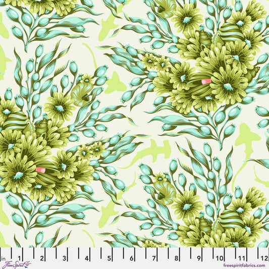 Floral Reef - Shadow Sharks - Seagrass - Tula Pink