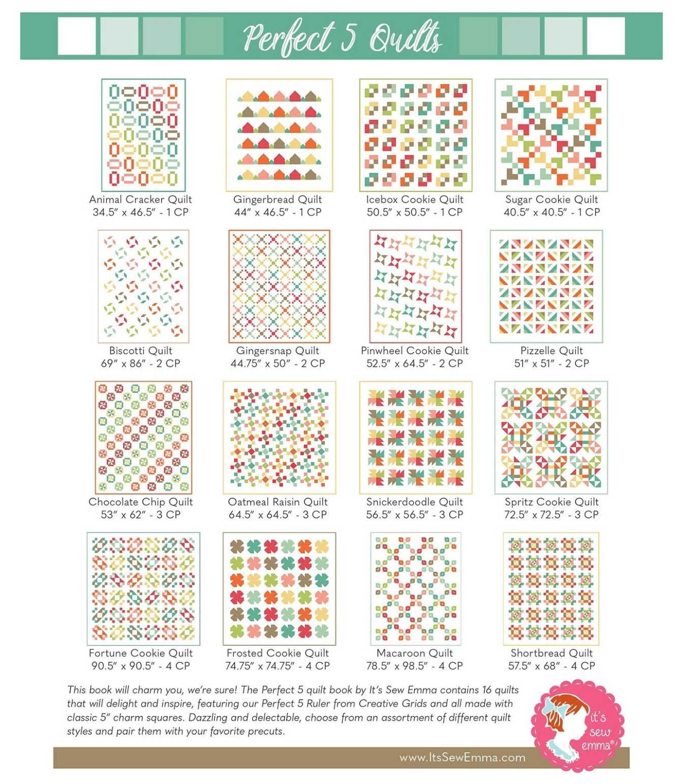 Perfect 5 Quilts bundle - pattern book and ruler