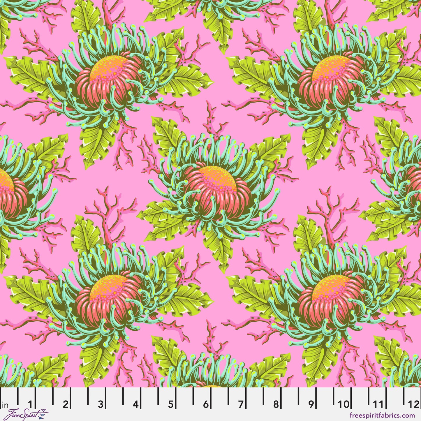 Floral Reef - Friends & Anemones - Coralline - Tula Pink