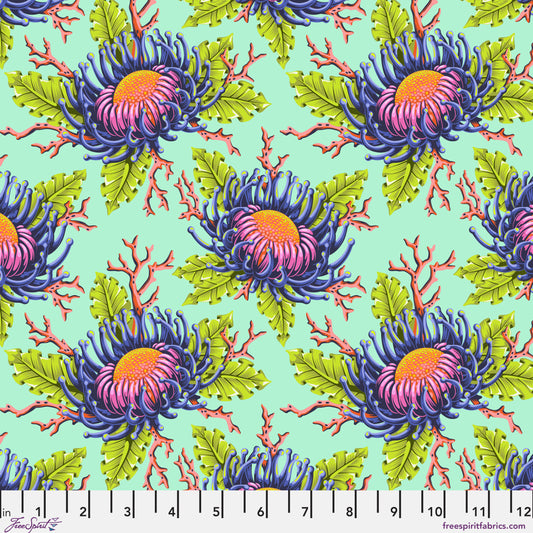 Floral Reef - Friends & Anemones - Seafoam - Tula Pink