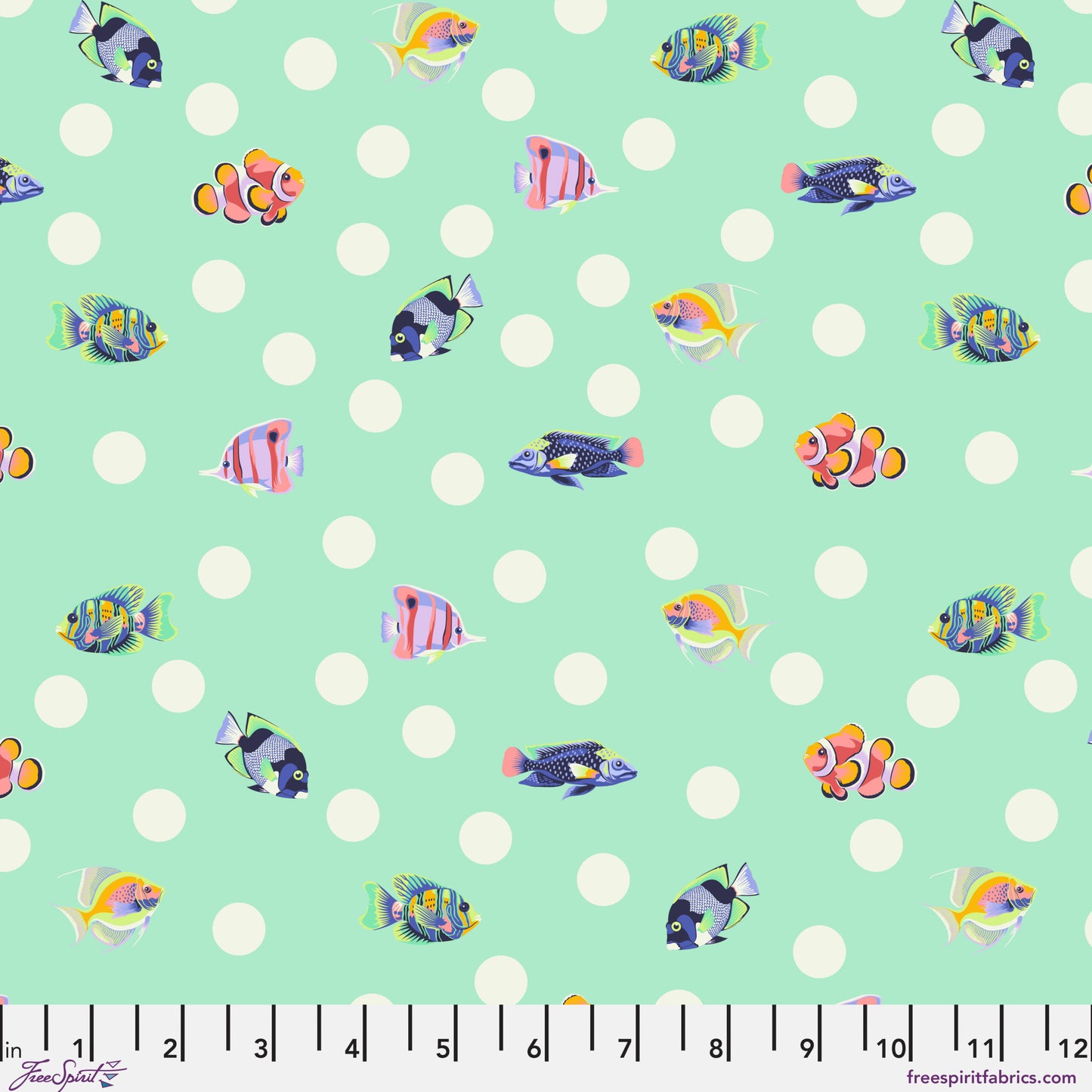 Floral Reef - School Crossing - Seafoam - Tula Pink