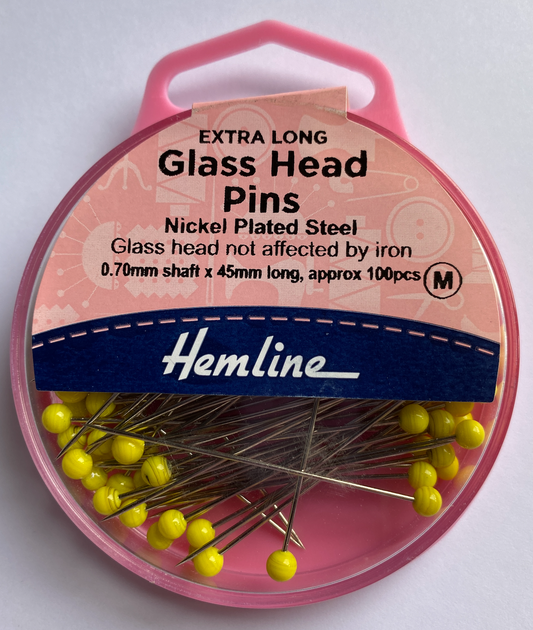 Glass head pins - extra long