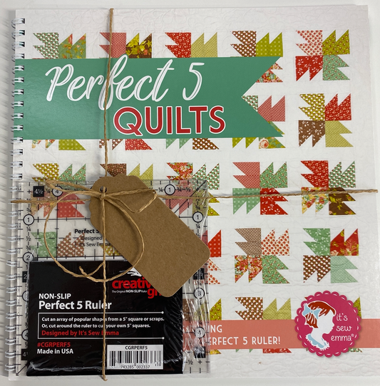 Perfect 5 Quilts bundle - pattern book and ruler